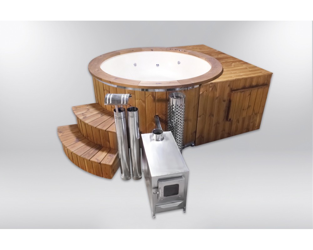 Wellness 4 -5 persone vetroresina con stufa esterna Wellness 4 -5 persone vetroresina con stufa esterna