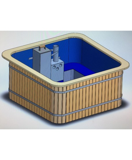 Mini piscina SPA con stufa integrata Potente 200 cm x 200 cm Mini piscina SPA con stufa integrata Potente 200 cm x 200 cm