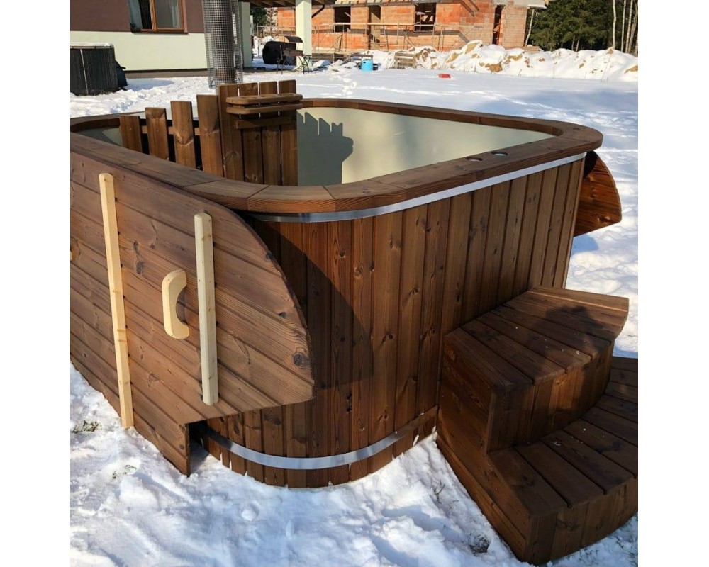 Mini piscina SPA con stufa integrata Potente 200 cm x 200 cm Mini piscina SPA con stufa integrata Potente 200 cm x 200 cm